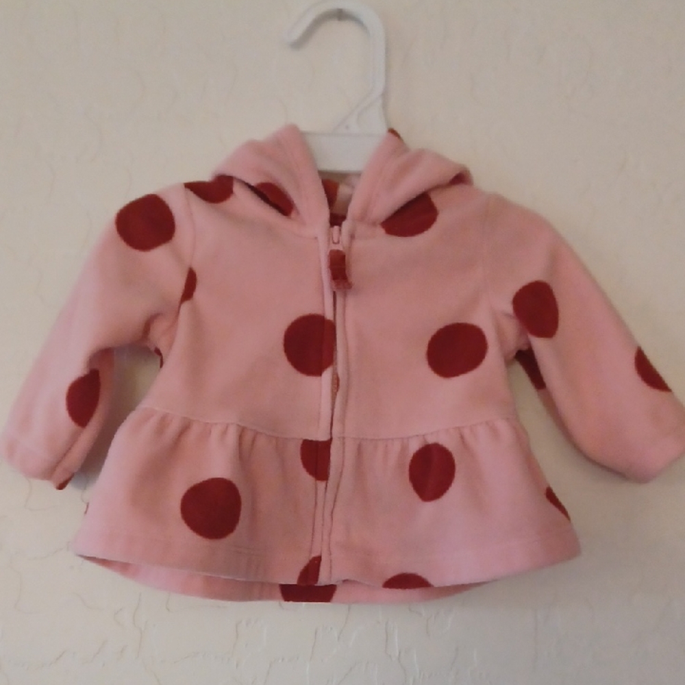 Carter's Pink Polka Dot Fleece Newborn Jacket